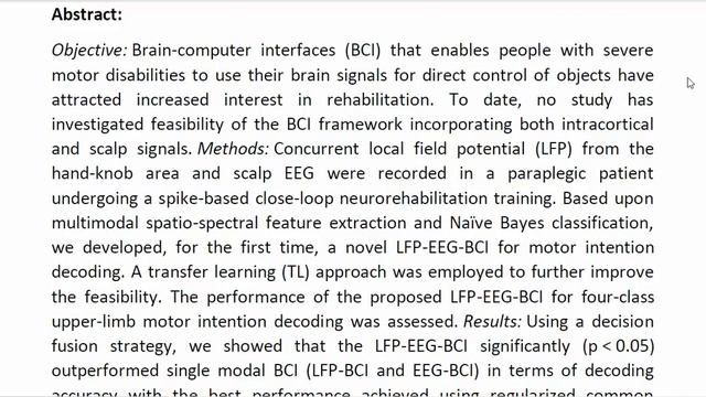 Design a Novel BCI for Neurorehabilitation Using Concurrent LFP and EEG Features A Case Study смотреть онлайн