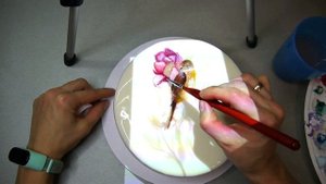 Роспись по гляссажу ☆ Рисунок на торте