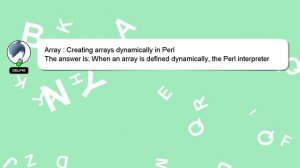 Array : Creating arrays dynamically in Perl