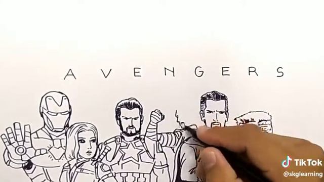 Avengers Infinity War - Cast - Drawing - Awesome смотреть онлайн