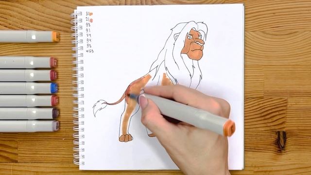 Как нарисовать короля льва "Симба" карандашом и скетч маркерами | Рисунок для детей поэтапно и легк смотреть онлайн