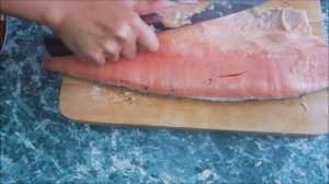 Как быстро разделать семгу/красную рыбу, Как разделать рыбу на филе ,ЛЕГКО!