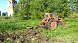 Целина 3-х Корпусным Плугом Т-40! #Maksim_TechnikPRO