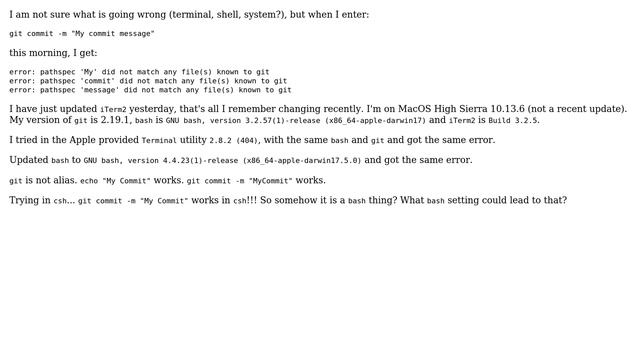 Unix & Linux: Quotes don't work anymore with: git commit -m "My commit message" смотреть онлайн