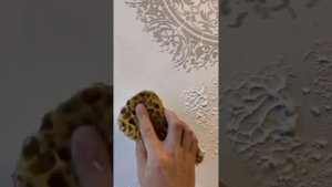 Декор прихожей своими руками..Декоративная штукатурка и трафареты..