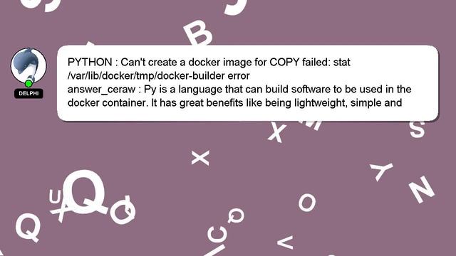 PYTHON : Can't create a docker image for COPY failed: stat /var/lib/docker/tmp/docker-builder error