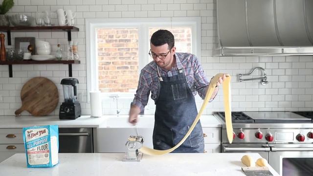 Fresh Homemade Pasta Recipe with Asparagus and Prosciutto Ham смотреть онлайн