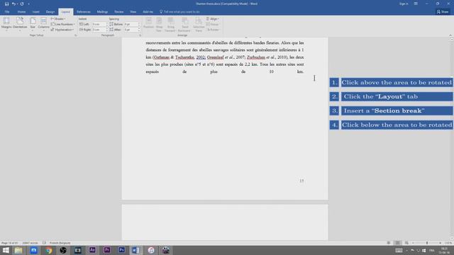 Word 2016 - Rotate a single page to landscape смотреть онлайн
