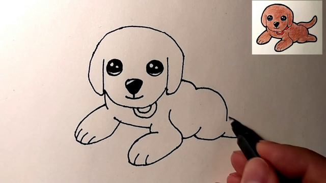 bolalar uchun kuchukcha rasmini chizish. drawing a dog picture for kids. научим рисовать сабака смотреть онлайн