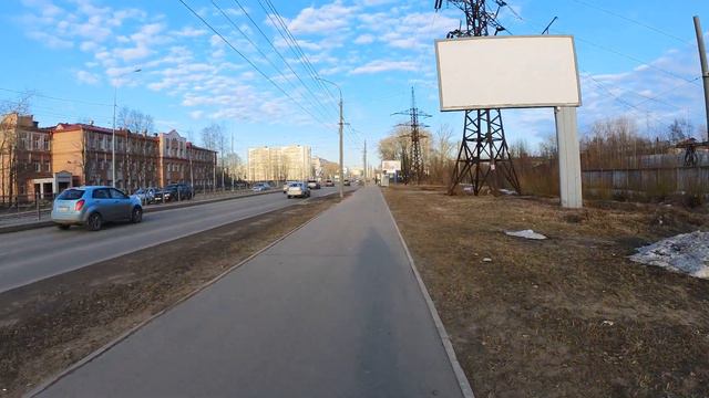 Прогулка по Архангельску. Набережная. Парижской Коммуны. Ленинградский. Касаткиной. 25.04.2023