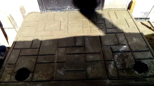 Имитация тротуарной плитки на бетонной стяжке