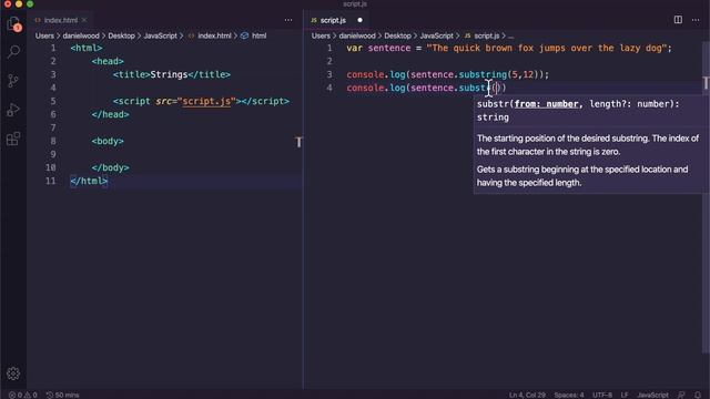 JavaScript 2021 Tutorial 6 - Working with strings (part 2)