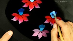 Нарцисс. Техника Жостовской росписи в Миниатюре. Художник Лариса Гончарова