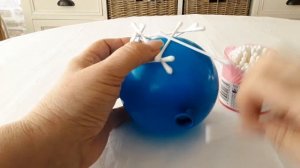 # чудесная идея из ВАТНЫХ  палочек и ШАРИКА