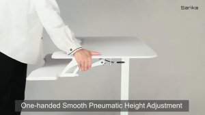 Pneumatic Height Adjustable Sit Stand Laptop Desk Movable Workstation Over Bed/Sofa Desk -SARIKA