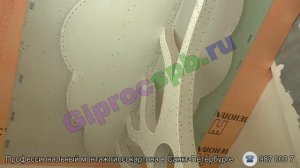 Декоративная перегородка из гипсокартона в виде дерева в детскую игровую комнату.