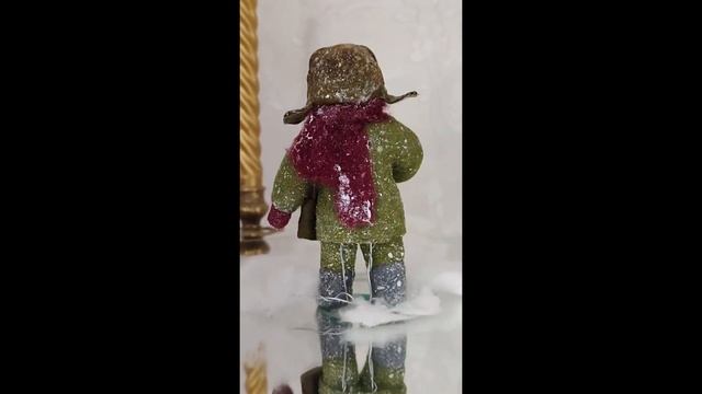 Ватная елочная игрушка "Почтальон". Цена 3300руб. Подарок на Новый Год 2024. Авторская ручная работ