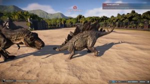тираннозавр рекс vs хищных и травоядных динозавров (Jurassic World Evolution 2) часть 2
