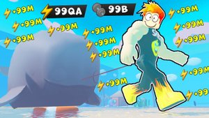 ПРОКАЧАЛСЯ КИТОМ на ПЛЯЖЕ в Strongman Simulator Roblox