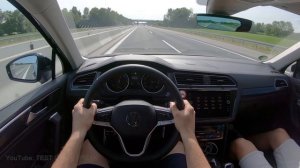 VW Tiguan максимальная скорость автобан POV