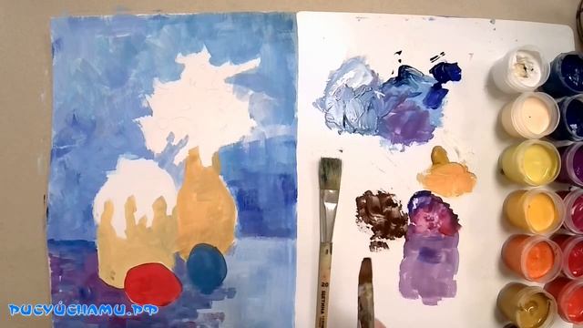 Как нарисовать Натюрморт с куличом и крашенками смотреть онлайн