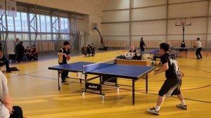 Финал по настольному теннису, Варфоломеев В. и Слепцов А, п. Накын, Саха Якутия 2023год, 11 июня