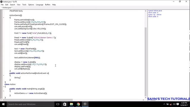 How to write Action Listener on JTextField ? | Java Swing Tutorial #027 смотреть онлайн