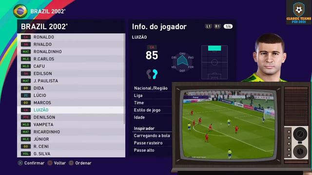 eFootball PES 2021 - BRAZIL 2002 - World Cup 2002 - Classic Teams - Super Patch (PS4/PS5) смотреть онлайн