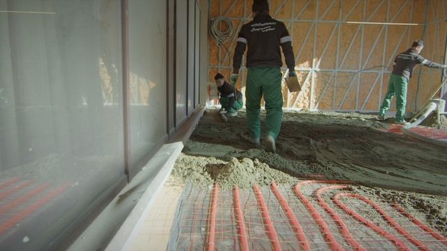 Полусухая стяжка пола механизированная