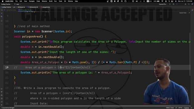 2023 June Sunday 11 W3Resource Q35 Polygon Area and the Math Class смотреть онлайн