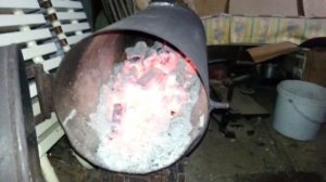 Моя печка из газового баллона спустя два года.