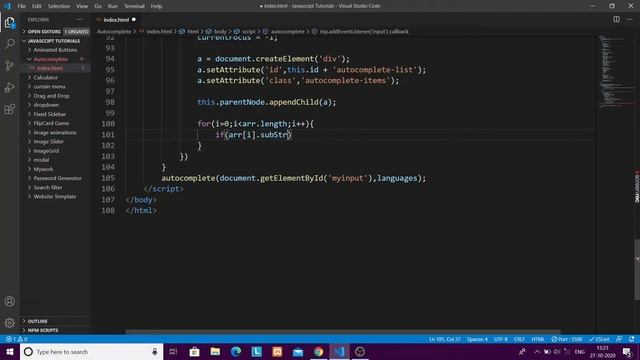 Creating Autocomplete Text using HTML CSS and Javascript... смотреть онлайн