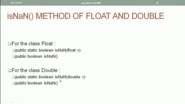 Wrapper Classes in Java | #47 | isNaN() Methods of Float and Double Wrapper Classes in Java