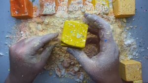 Dyed gym chalk cubes | orange ombré | Gym chalk ASMR