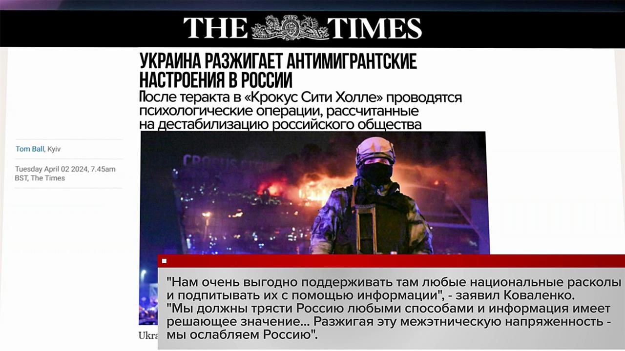 После теракта в "Крокус Сити Холле" Украина пытается разжечь антимигрантские настроения в России