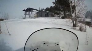 Запуск снегохода  Рысь, покатушка, в погоне за ....