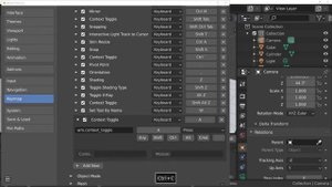 Привязка Lock camera to view к горячим клавишам в Blender 2.8