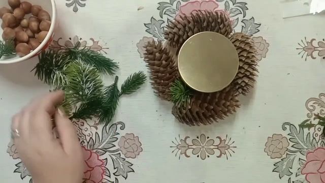 DIY Christmas candlestick//Новогодний подсвечник