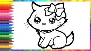 How to draw a bedroom, clothes, bathroom, cake, bride and groom, cat