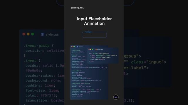 Input Placeholder Animation using CSS ✨