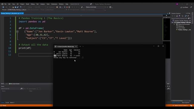 Python Programming (Pandas Basics)