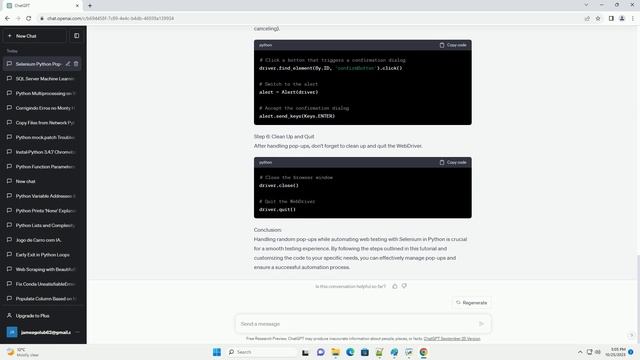 Selenium Python How to handle a random pop up