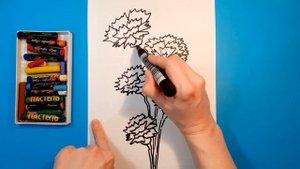 Как нарисовать ГВОЗДИКИ К 9 МАЯ. Рисуем с детьми. How to draw CARNATIONS.