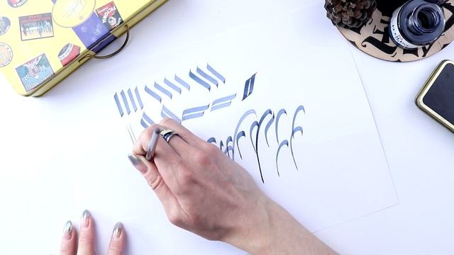 Каллиграфия плоской кистью: упражнения, урок готики!