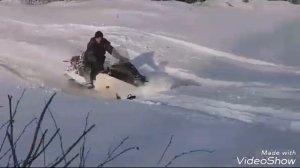 Тест снегохода рысь с двигателем от Оки и самодельного снегохода с гусей от рыси.