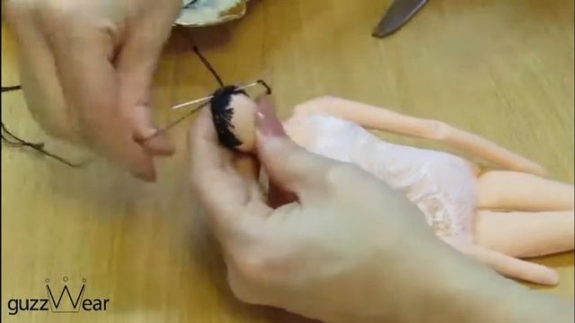 Мастер-класс "Собираем набор для творчества - женская кукла" Часть 2.3 Волосы из мулине смотреть онлайн