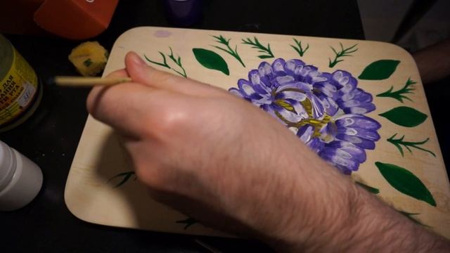 2 - видеообзор рисуем цветок/разделочная доска смотреть онлайн