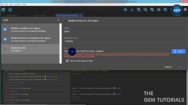 How to create a countdown timer : GDevelop 5