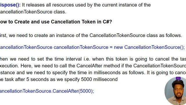 How to Cancel a Running Task in C# using CancellationToken | C# Async Programming Tutorial #csharp