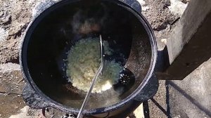 КАЛЬМАРЫ В СЛИВОЧНОМ СОУСЕ в казане на костре